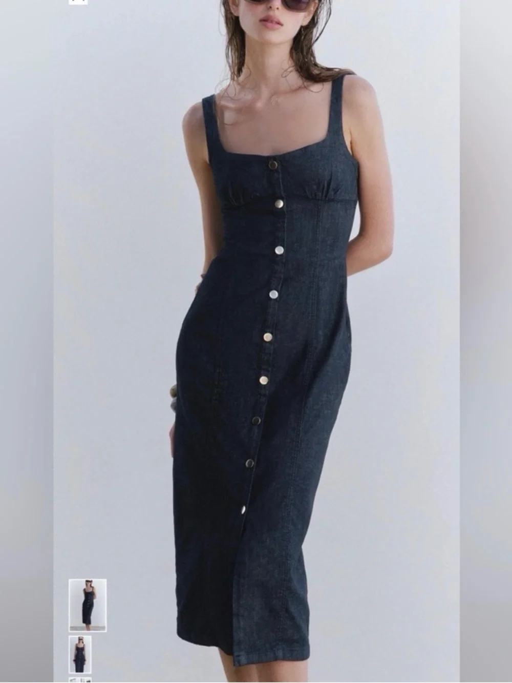 Zara Denim Maxi Dress - Picture 2 of 15